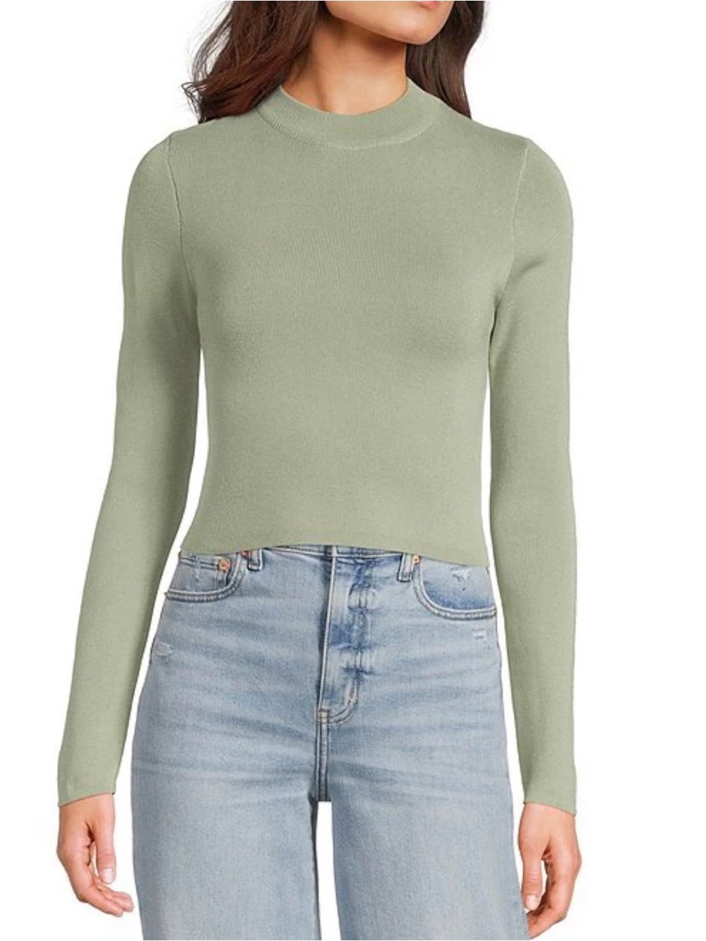 Women's Slim Crewneck Sweater in Sage